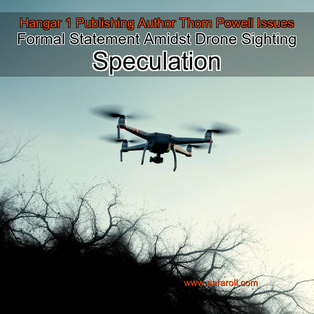 Read more about the article Hangar 1 Publishing Author Thom Powell Issues Formal Statement Amidst Drone Sighting Speculation