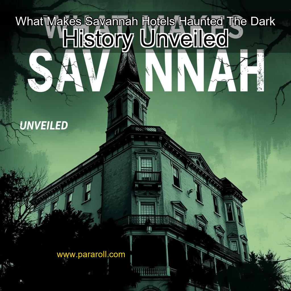 Read more about the article What Makes Savannah Hotels Haunted  The Dark History Unveiled